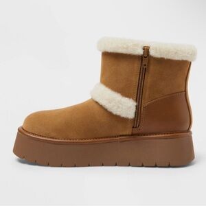Women's Tan Shearling Ankle Boots